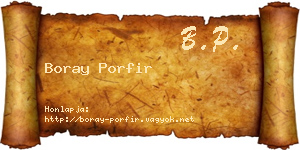 Boray Porfir névjegykártya